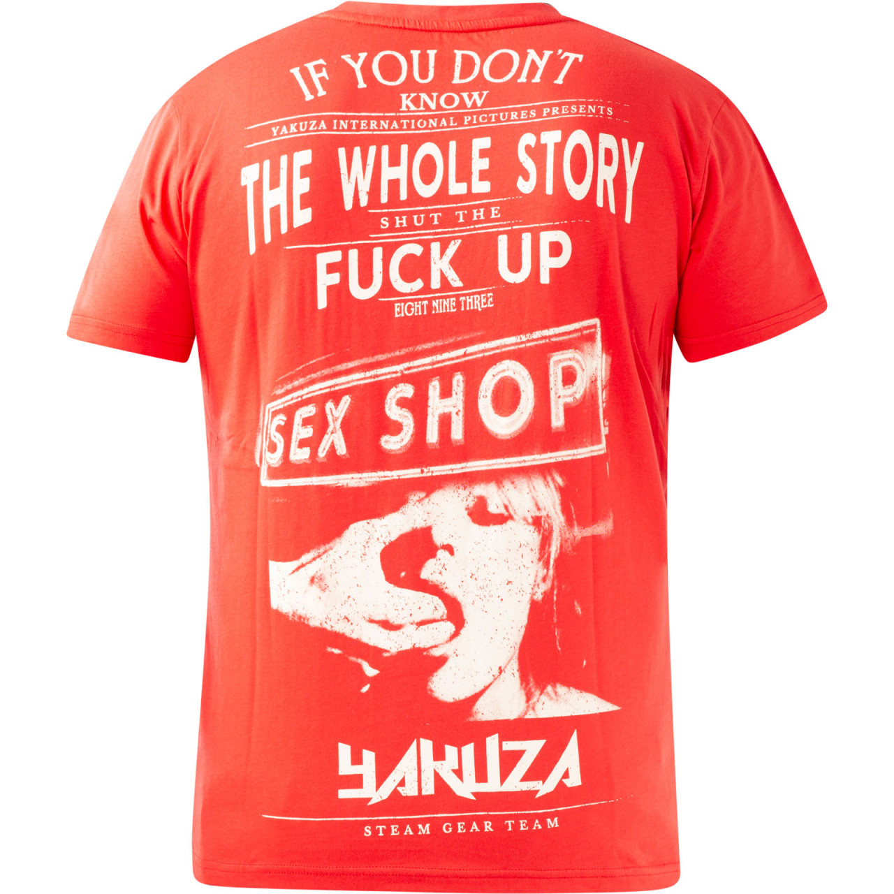 Triko pánské Yakuza XXX Shop - červené-bílé, XXL