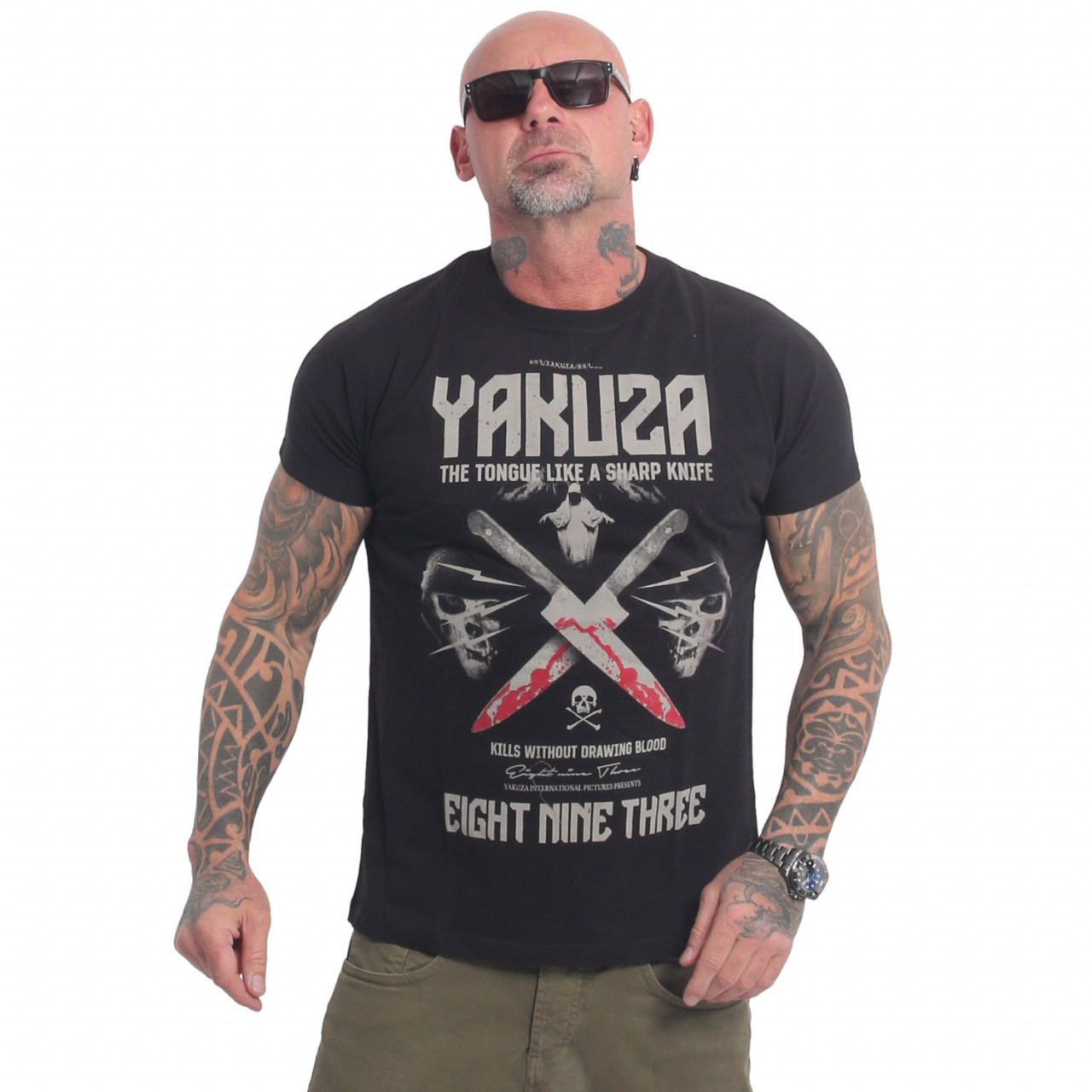 Triko Yakuza Sharp Knife - černé-šedé, 3XL