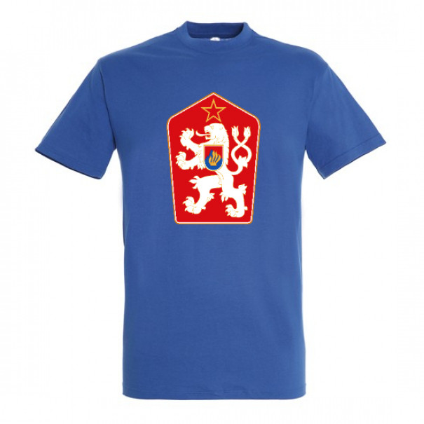Triko se státním znakem Československa - modré, XL