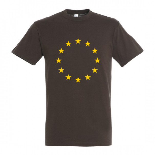 Triko se symbolem hvězd Evropské unie (EU) - hnědé, XL