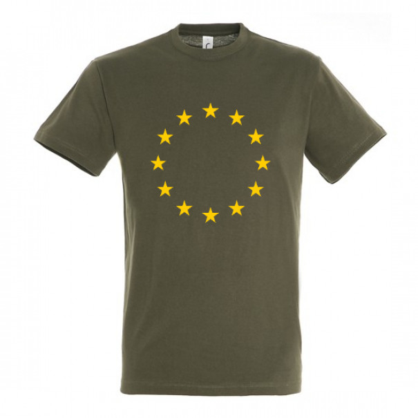 Triko se symbolem hvězd Evropské unie (EU) - olivové, XL