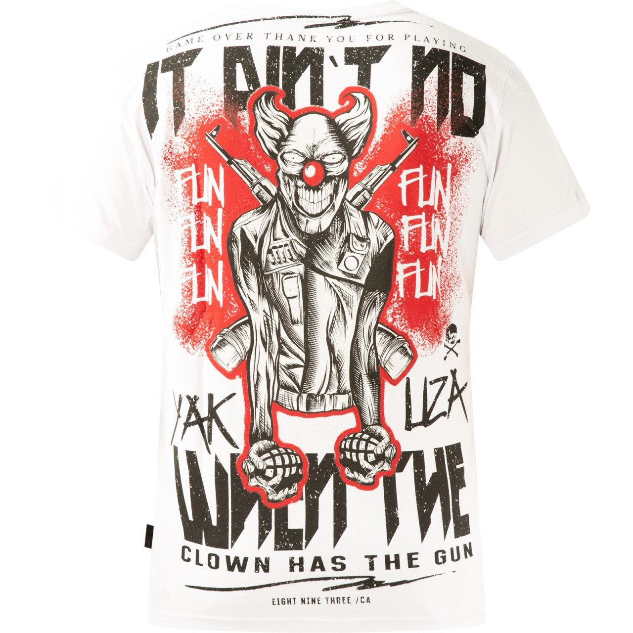 Triko pánské Yakuza No Fun - bílé-červené, 5XL