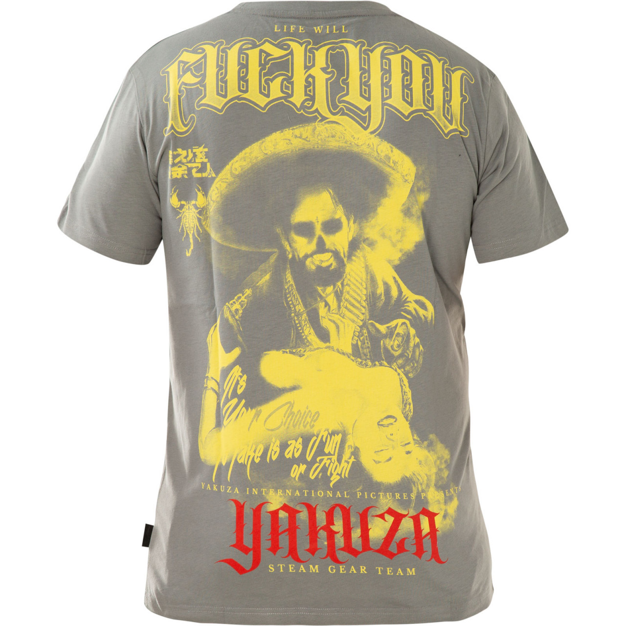 Triko pánské Yakuza Desperado - šedé-žluté, M