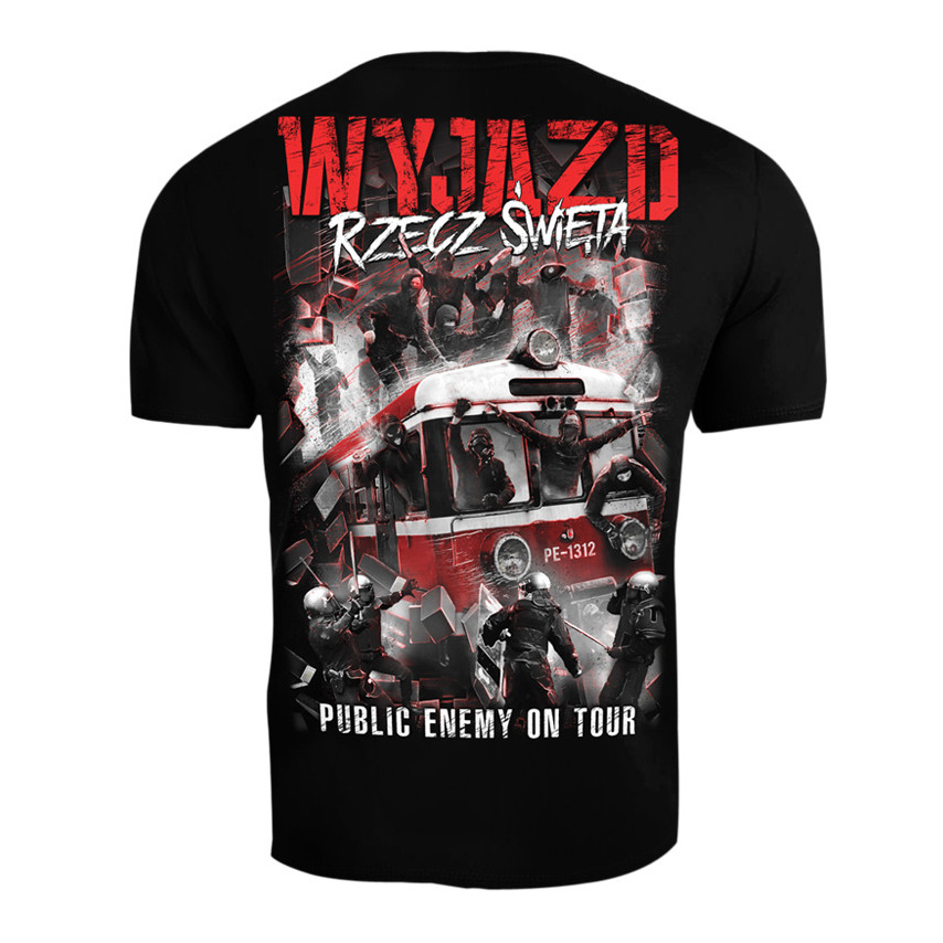 Triko pánské Public Enemy Wyjazd Rzecz Święta - černé-červené, M