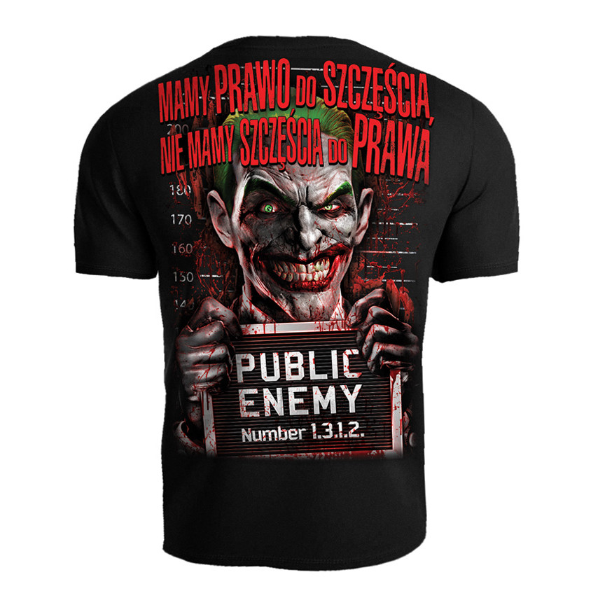 Triko pánské Public Enemy Mamy prawo do szczęścia - černé-červené, M