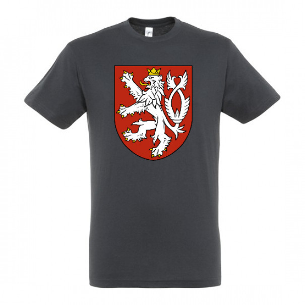 Triko se symbolem Český lev - tmavě šedé, XL
