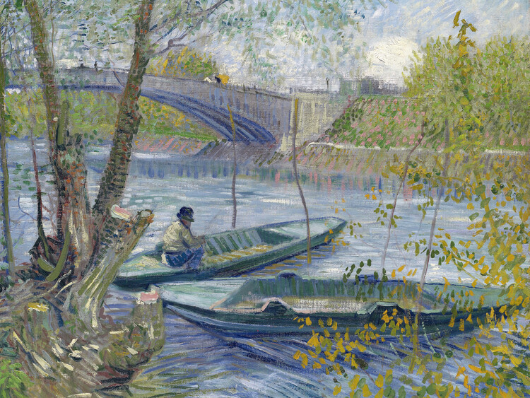 Vincent van Gogh Obrazová reprodukce Fishing in Spring, Vincent van Gogh, 40 × 30 cm