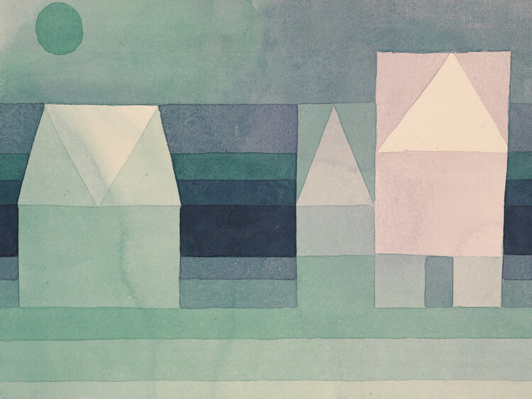 Paul Klee Obrazová reprodukce Three Houses, Paul Klee, 40 × 30 cm