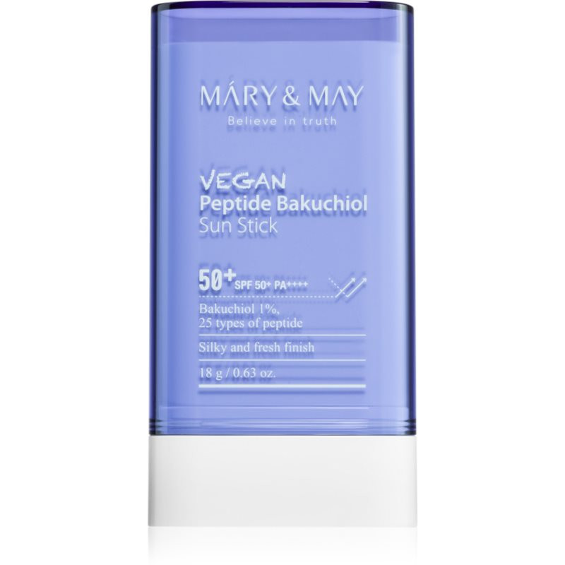 MARY & MAY Peptide Bakuchiol Sun Stick opalovací krém v tyčince s protivráskovým účinkem SPF 50+ 18 g