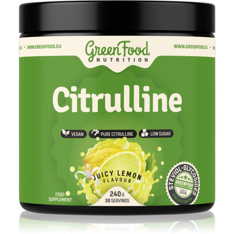 GreenFood Nutrition Citrulline podpora sportovního výkonu příchuť Juicy Lemon 240 g