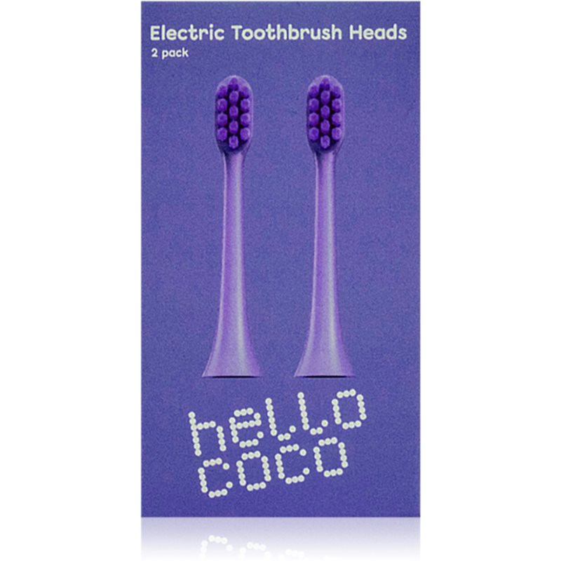 Hello Coco Electric Toothbrush Heads Purple náhradní hlavice pro zubní kartáček 2 ks