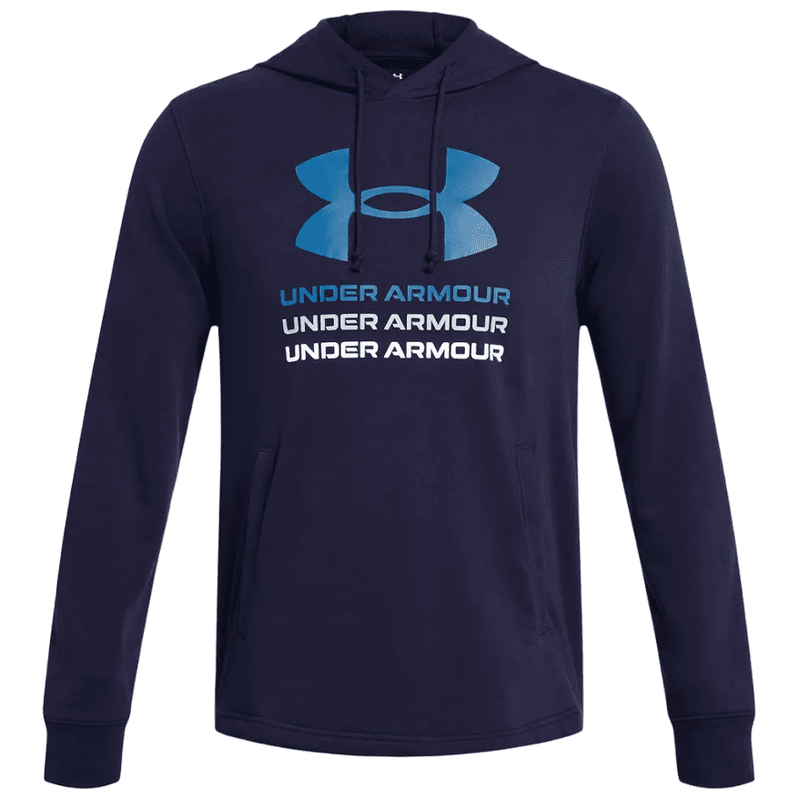 Pánská mikina Under Armour Rival Terry Graphic Hood Velikost: L / Barva: modrá