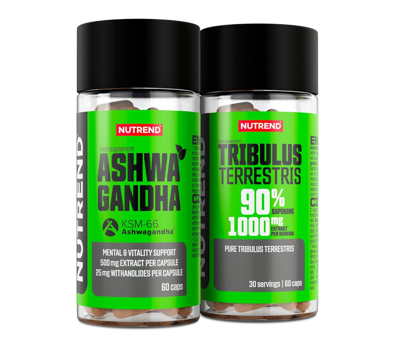 Nutrend Ashwagandha + Tribulus Terrestris dárková sada 2x60 kapslí