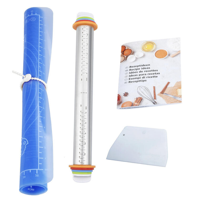 Pečicí sada nerezový váleček a silikonový vál