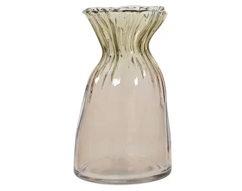 Skleněná váza Růžová, 20 cm