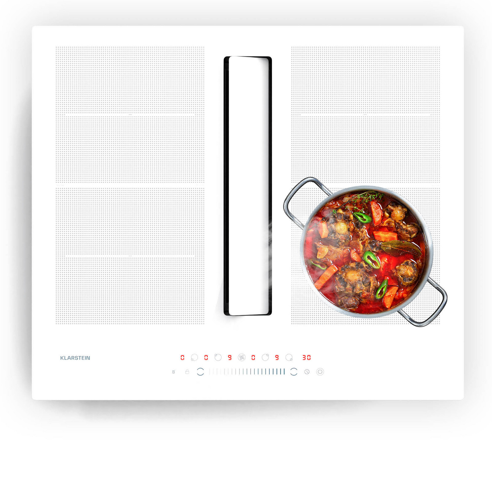 Klarstein Chef-Fusion Down Air System | 2 v 1 | indukční varná deska + digestoř | výkonná