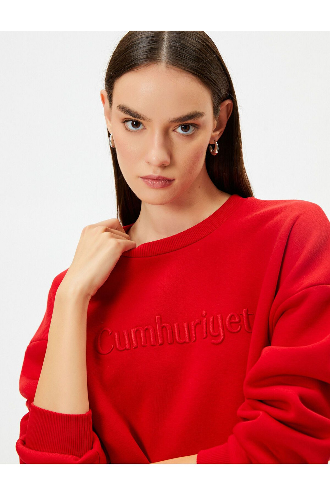 Koton Cumhuriyet Embroidered Sweatshirt Crew Neck 100th Anniversary Special