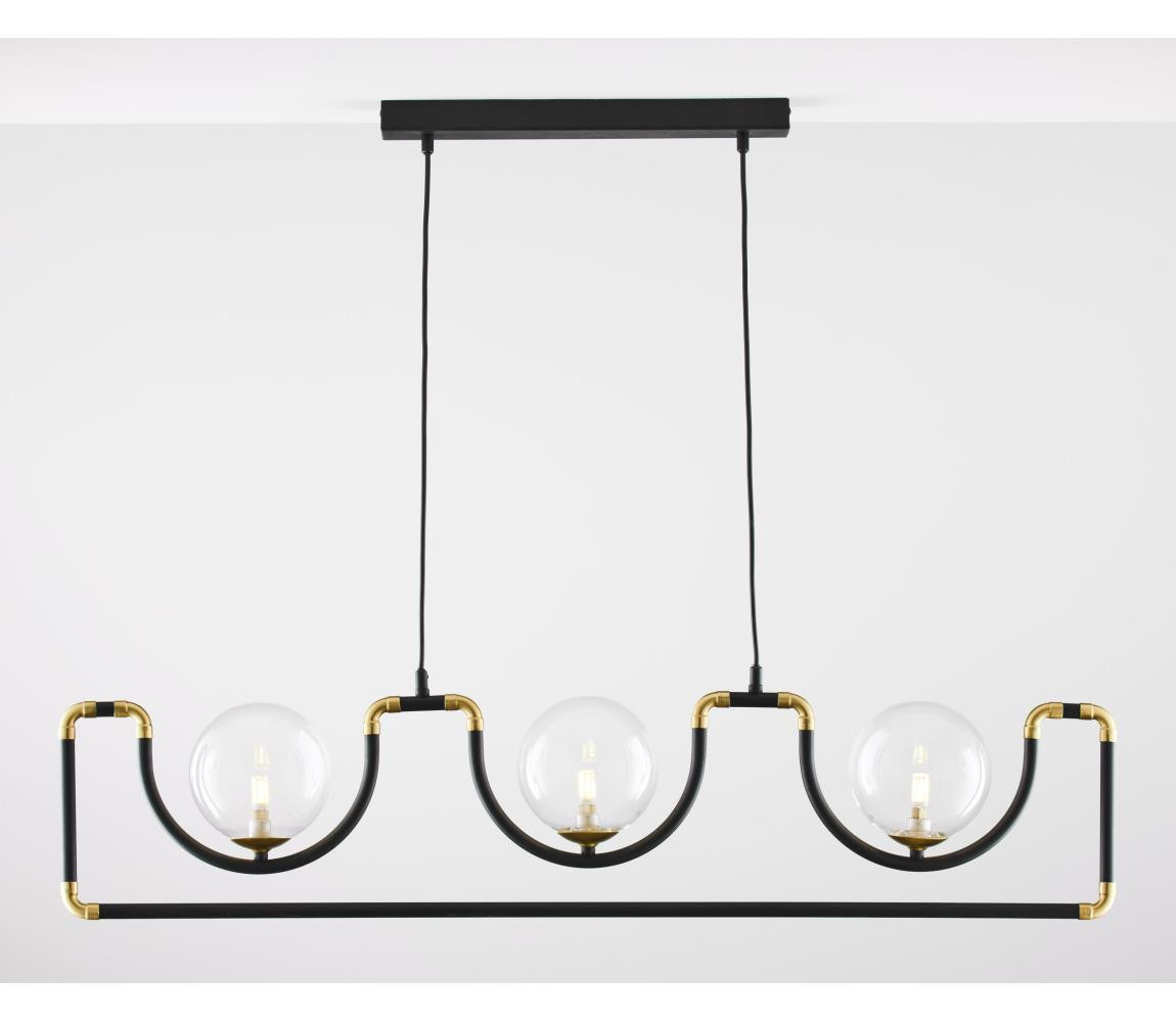 Jupiter Jupiter 1990 - Lustr na lanku HANZA 3xG9/10W/230V černá/zlatá