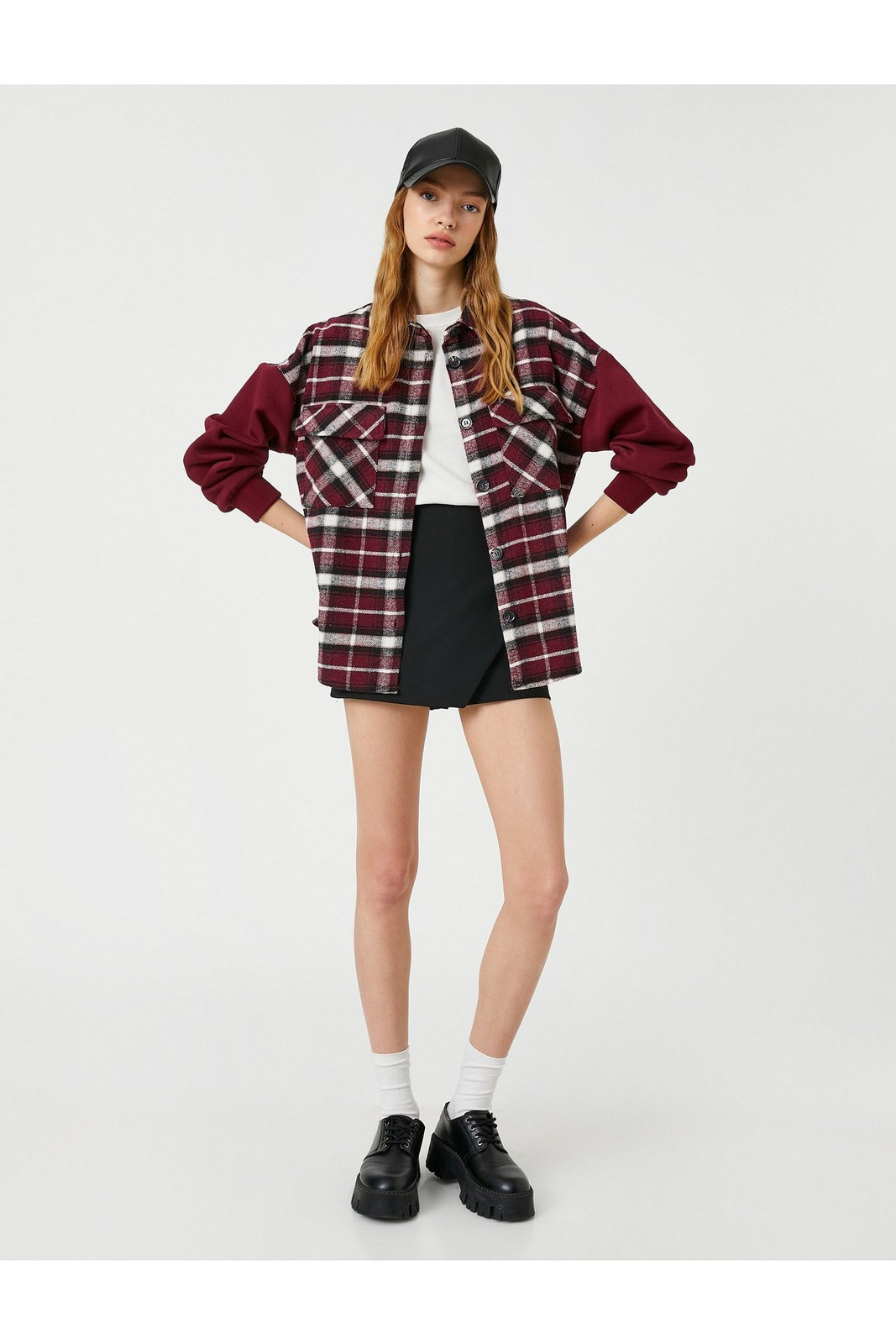 Koton Lumberjack Shirt Jacket Sleeve Detailed