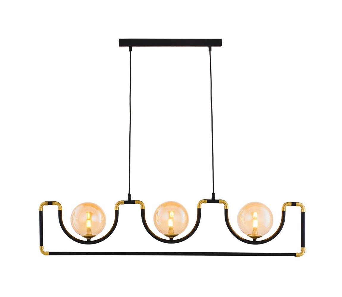 Jupiter Jupiter 1989 - Lustr na lanku HANZA 3xG9/10W/230V černá/zlatá/béžová