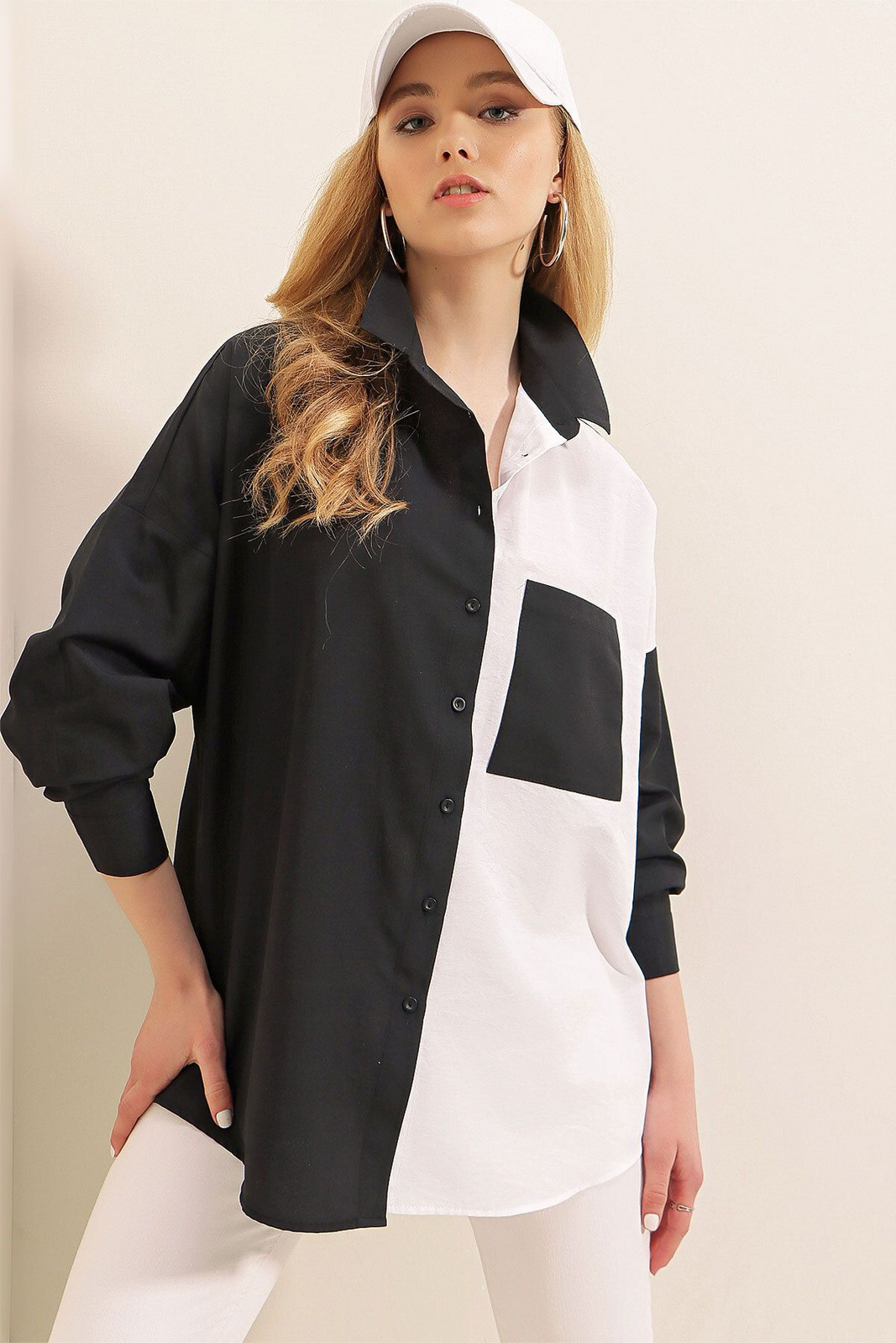 Bigdart 20116 Color Block Shirt - Black