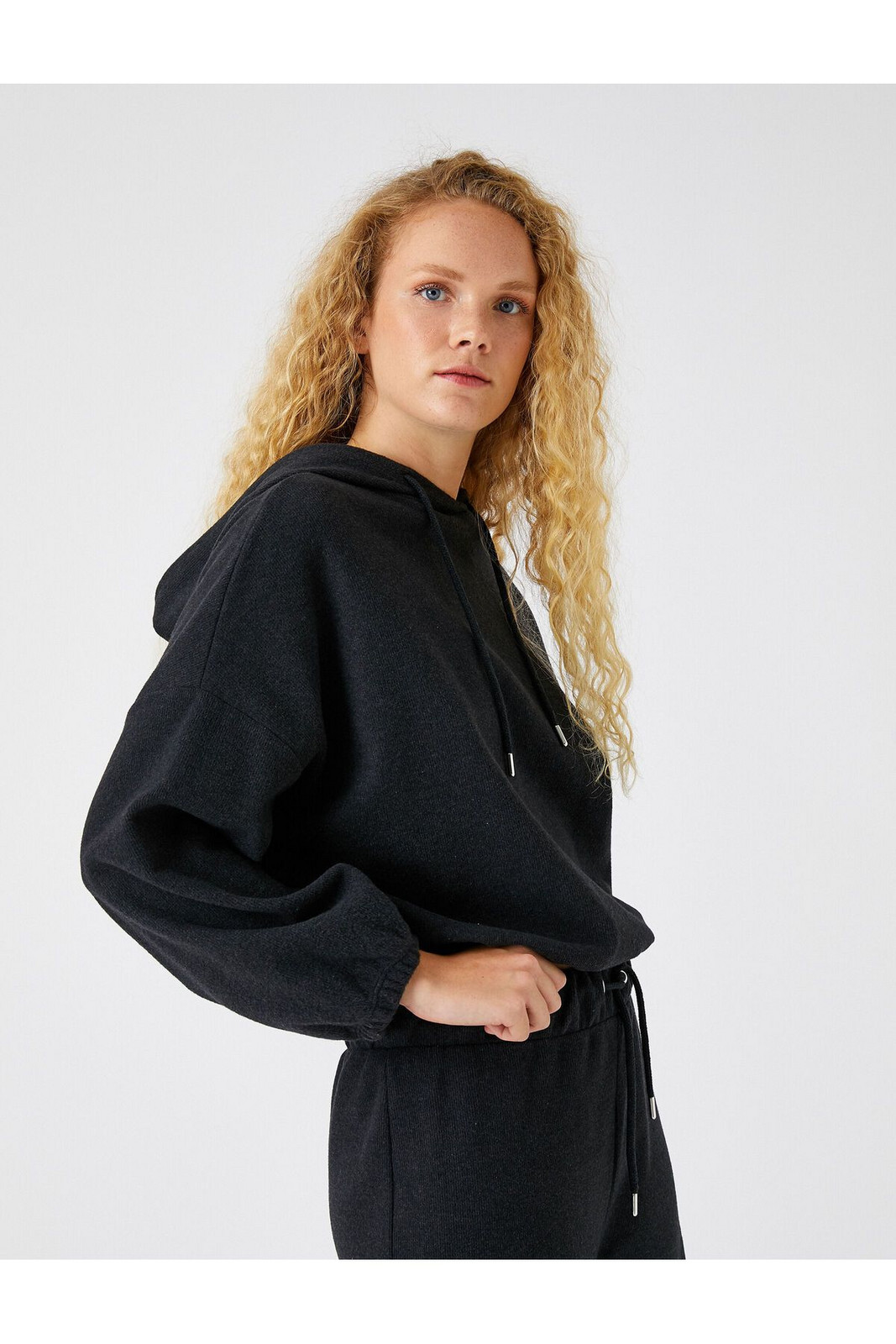 Koton Hooded Sweatshirt with Elastic Detail