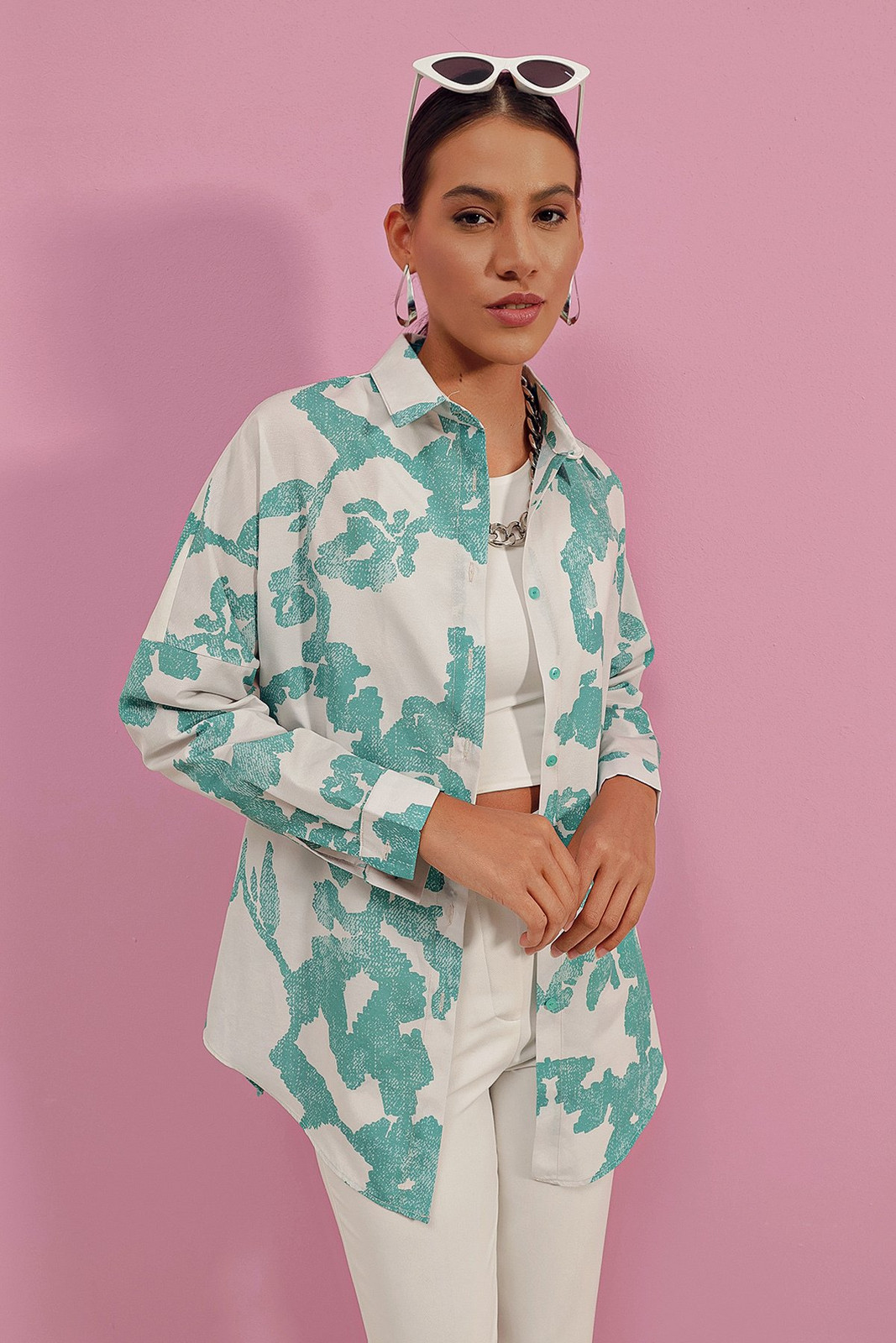 Bigdart 3900 Oversize Long Basic Shirt - D. Mint