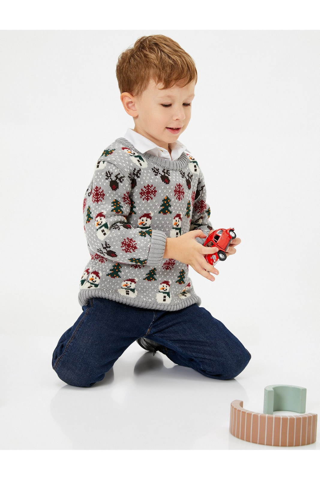 Koton Christmas Sweater Snowman Pattern Long Sleeve