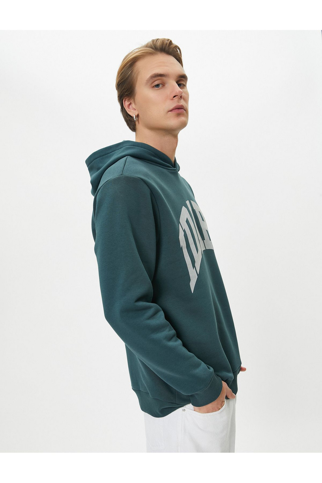 Koton Hooded Sweatshirt Motto Printed Long Sleeve Ribbed