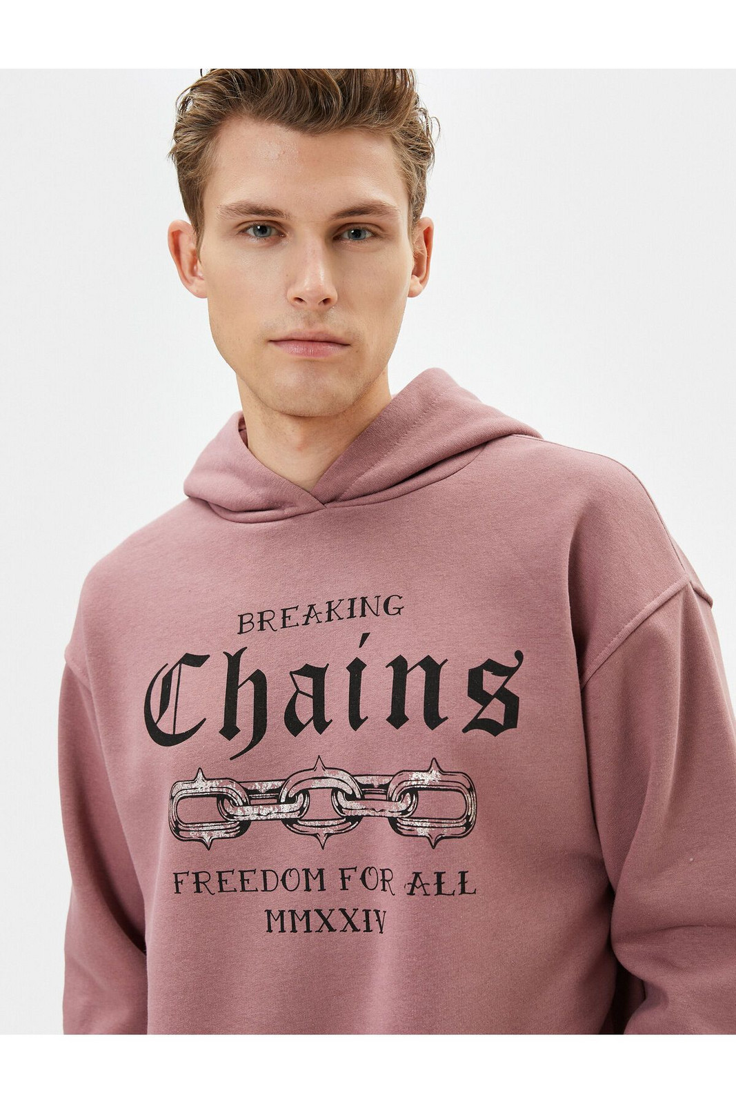 Koton Hooded Sweatshirt Slogan Printed Long Sleeve