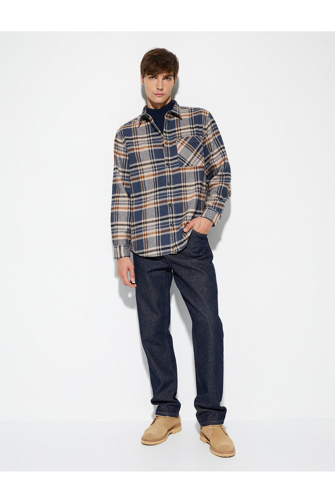 Koton Lumberjack Shirt Long Sleeve Pocket Detailed