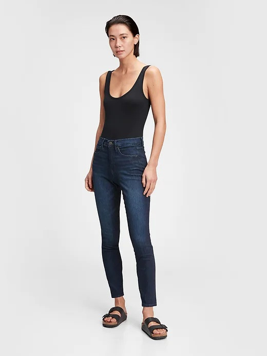 GAP Džíny high rise skinny jeans with secret smoothing pockets with W - Dámské