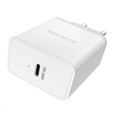 CANYON nabíječka do sítě H-20, 1x USB-C, Power delivery, 20W, bílá