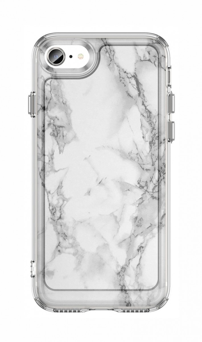Kryt STYLE TopQ iPhone SE 2020 pevný Mramor bílý 131194