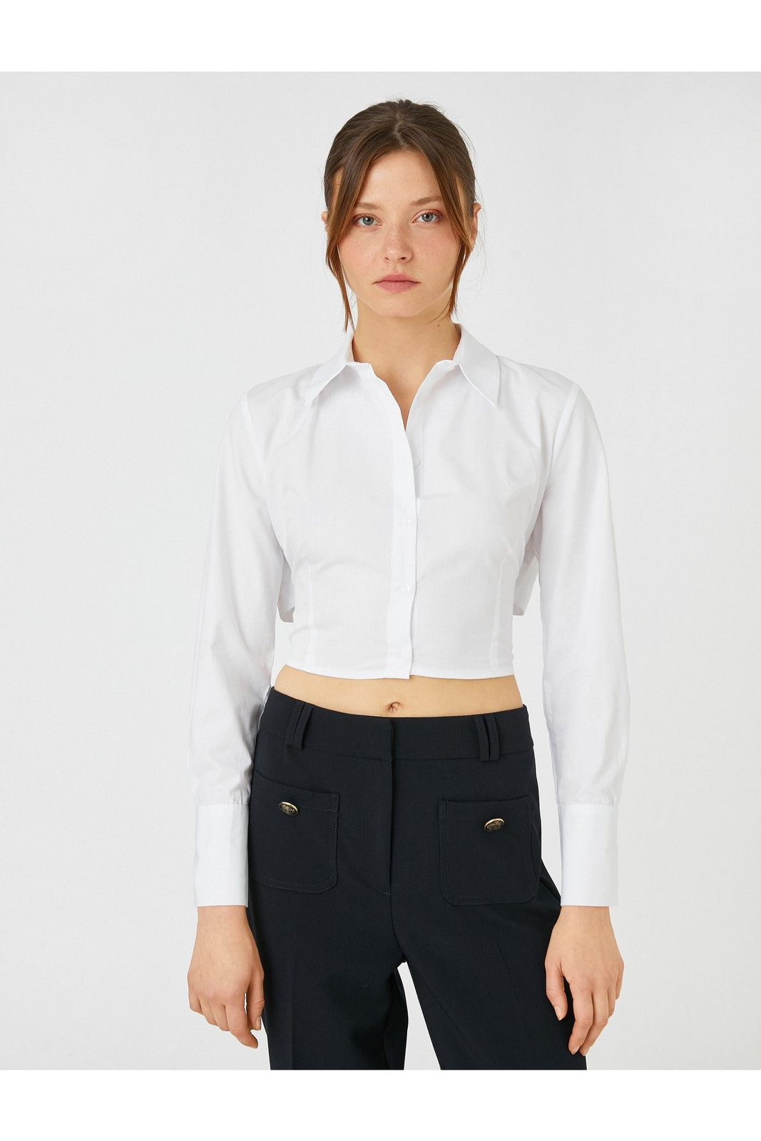 Koton Corset Detailed Crop Shirt