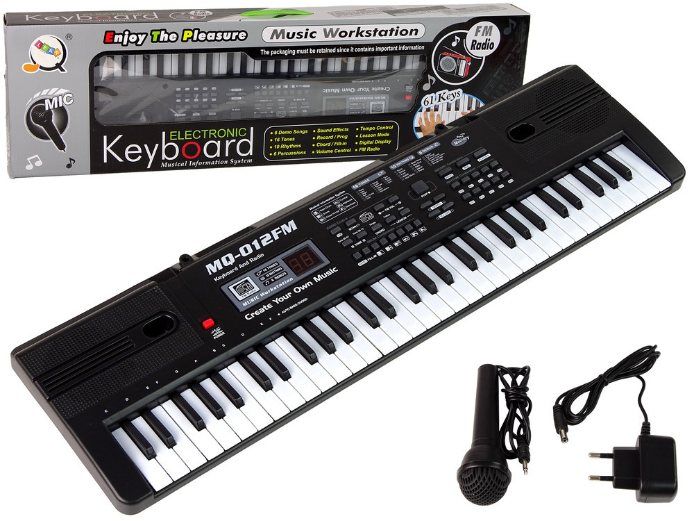 Dětský keyboard s mikrofonem a rádiem MQ-012FM černý