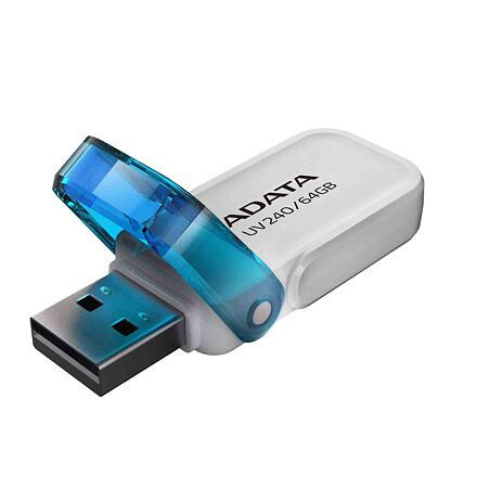 ADATA Flash Disk 64GB UV240, USB 2.0, bílá AUV240-64G-RWH