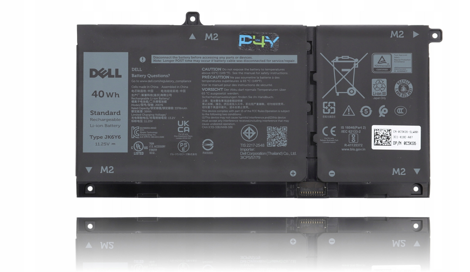 Originální baterie Dell 40Wh 3C JK6Y6 CF5RH C5KG6 5NDNH