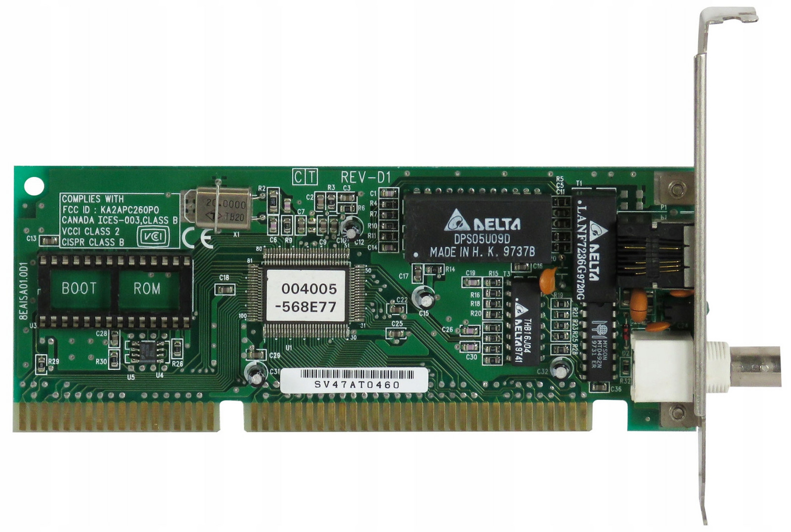 D-link KA2APC260P0 Rev D-1 Isa Bnc RJ-45 8EA/SA01 16-BIT