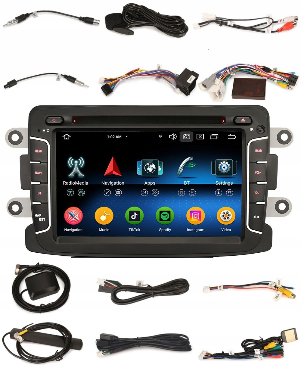 Navigace Android Renault Captur Dacia Logan Duster 4/64 Gb Dsp Carplay Lte