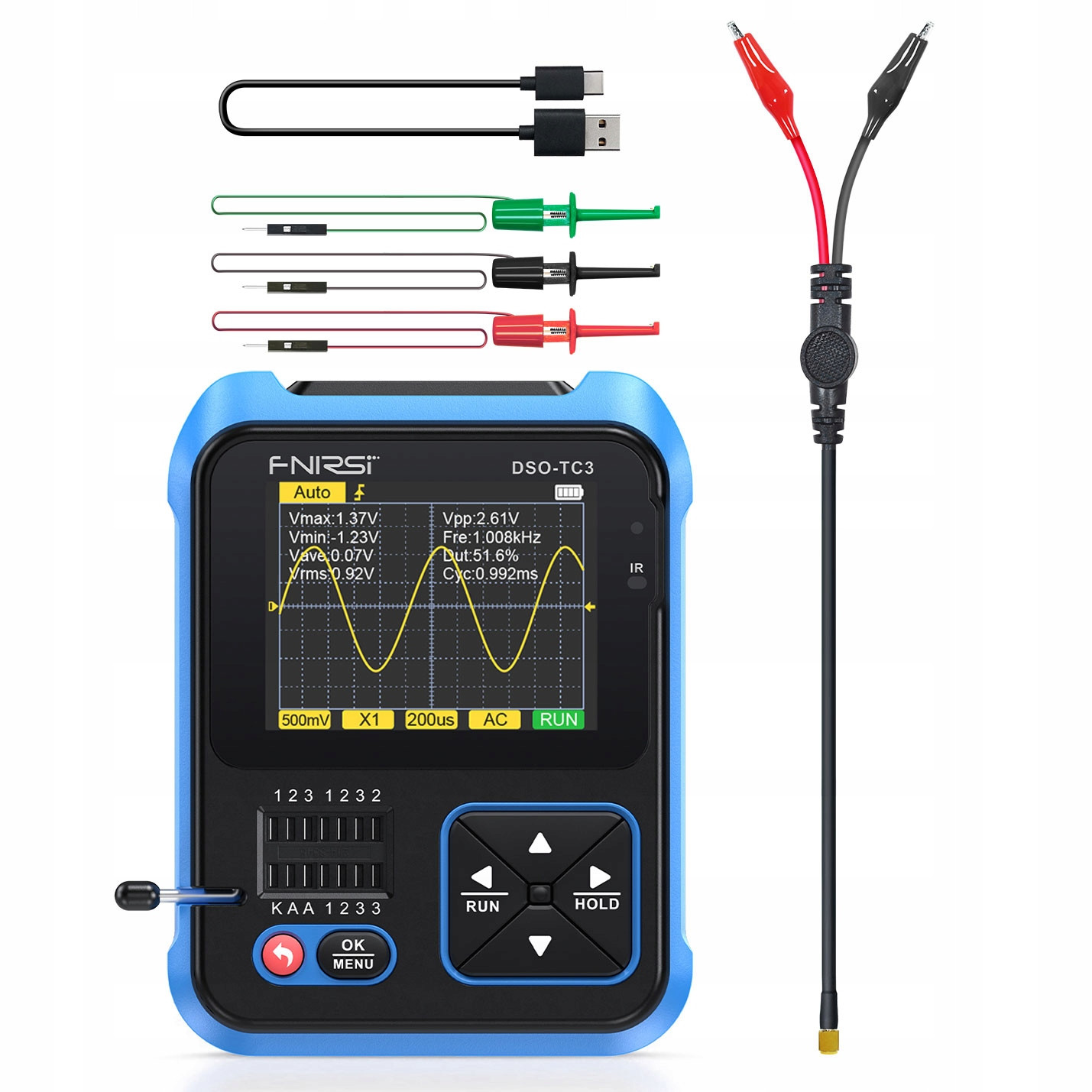 DSO-TC3 Lcr tester digitální osciloskop generátor Fnirsi