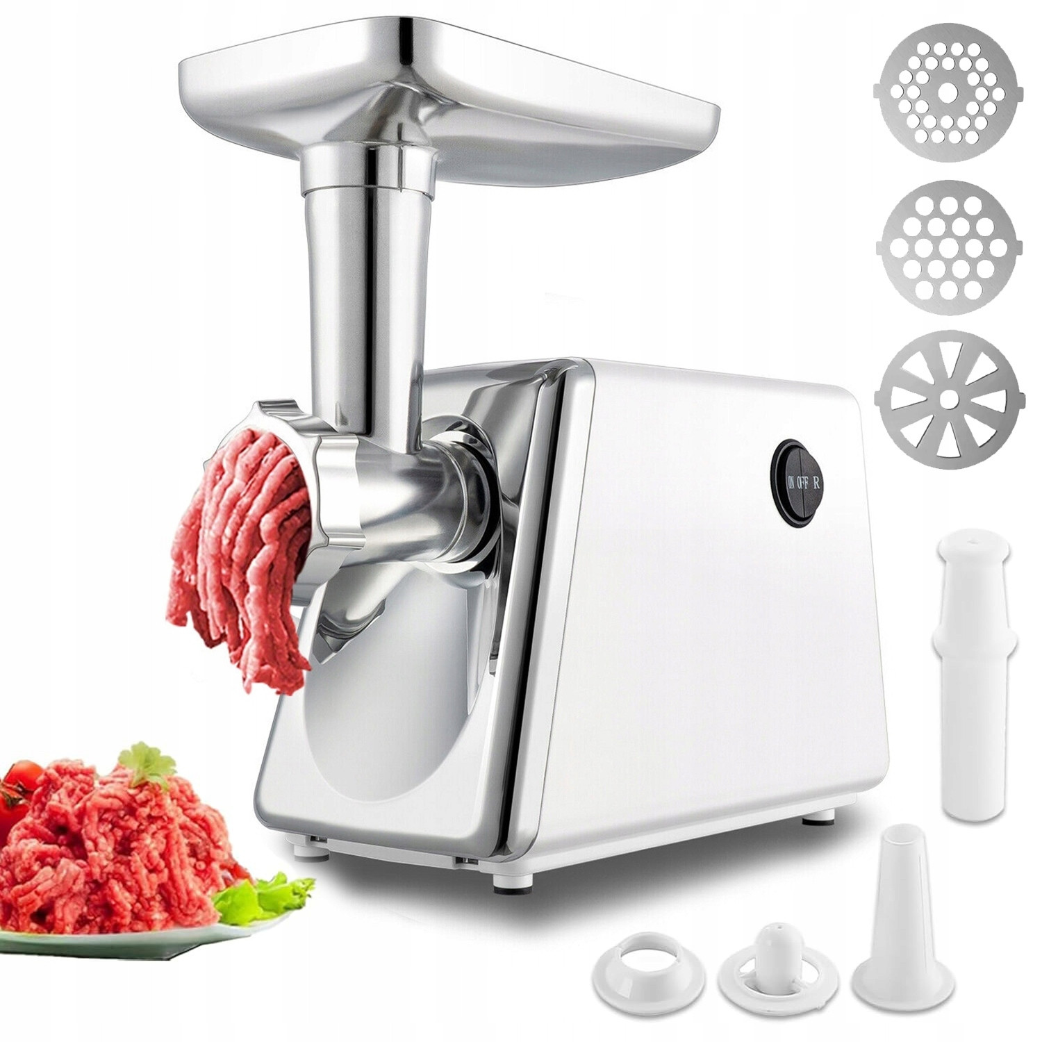 Mlýnek Na Maso Na Napichování Klobás Elektrický 3 Sítka 2800W