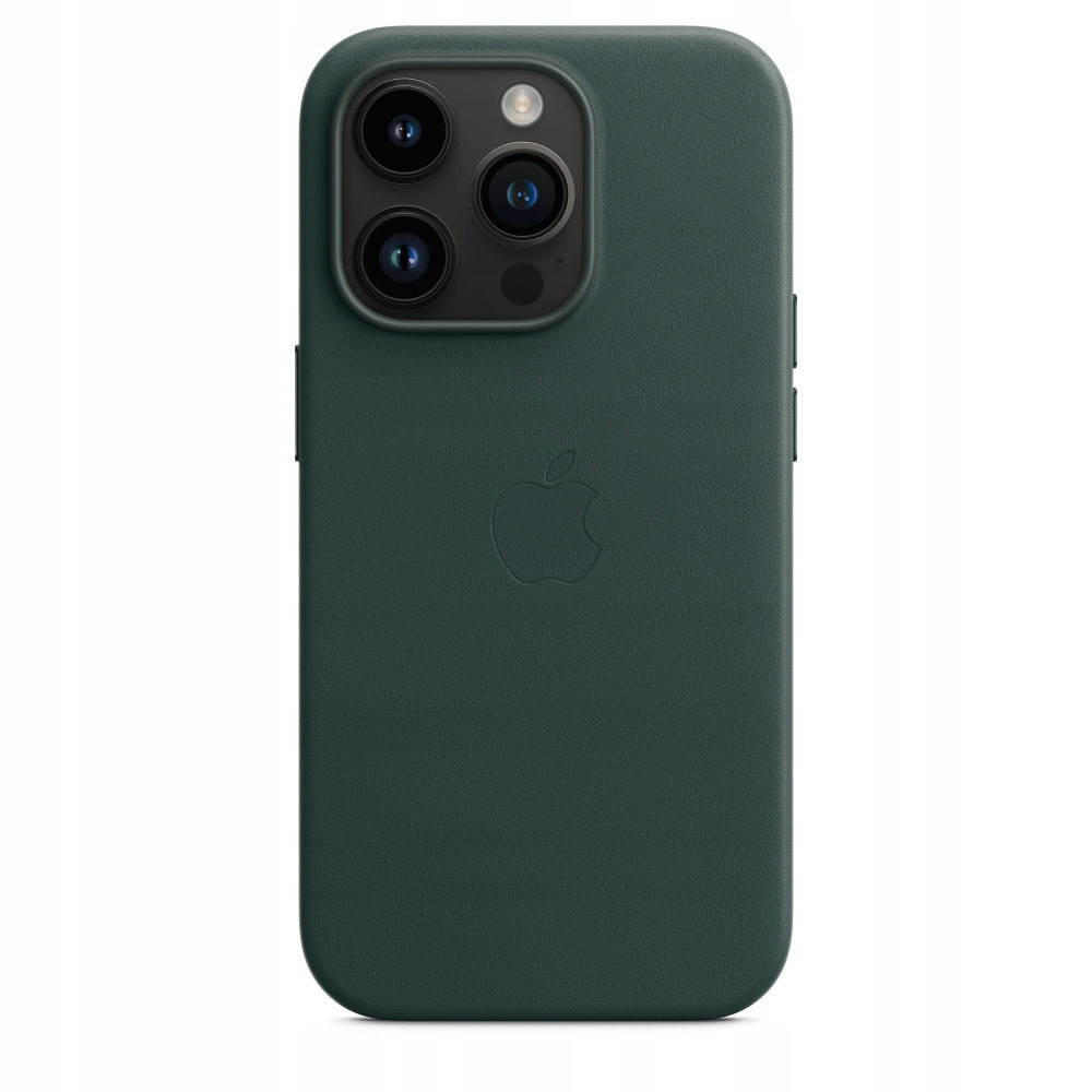 Kožený kryt Magnetické na iPhone 14 Pro Max Forest Greenn