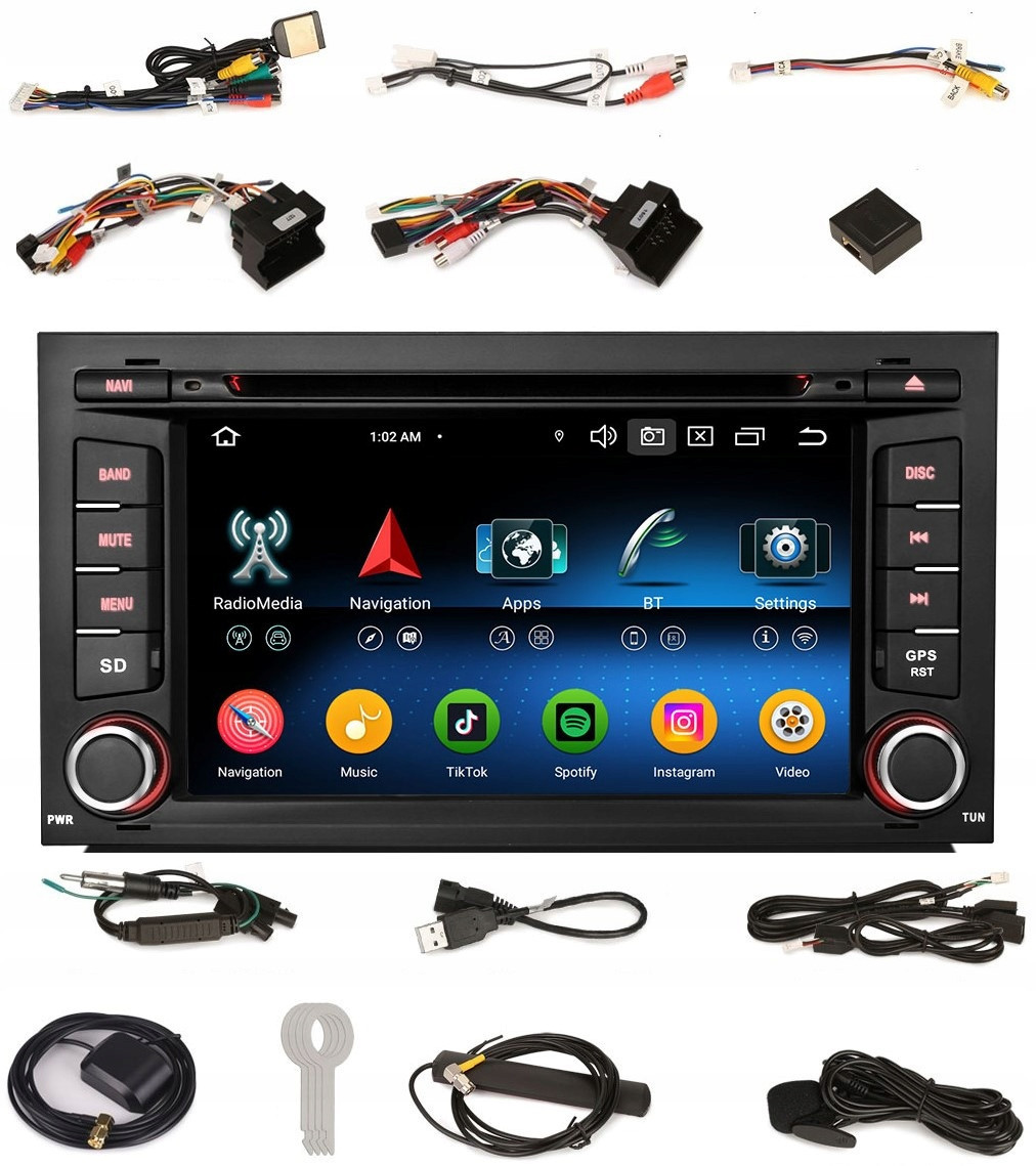 Navigace 2DIN Android Rádio Seat Leon 3 III 4/64 Gb Dsp Carplay Lte