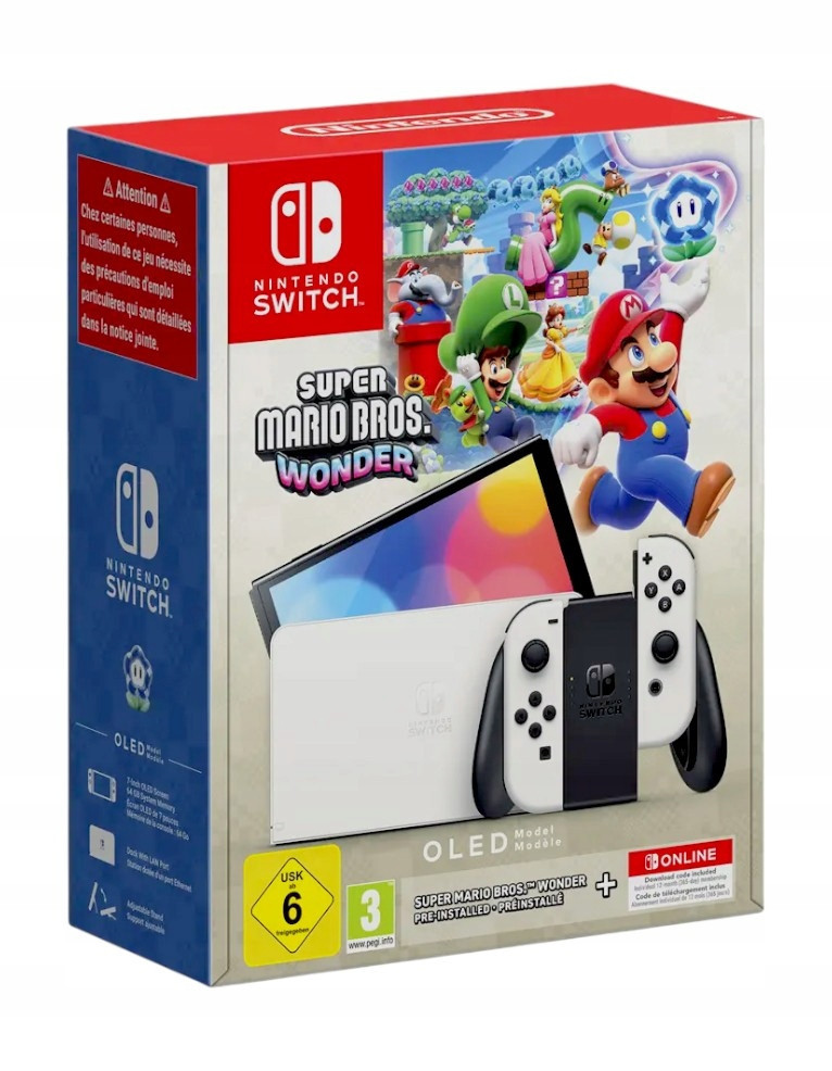 Konzole Nintendo Switch Model Oled Bílá Mario Bros. Wonder Nso.