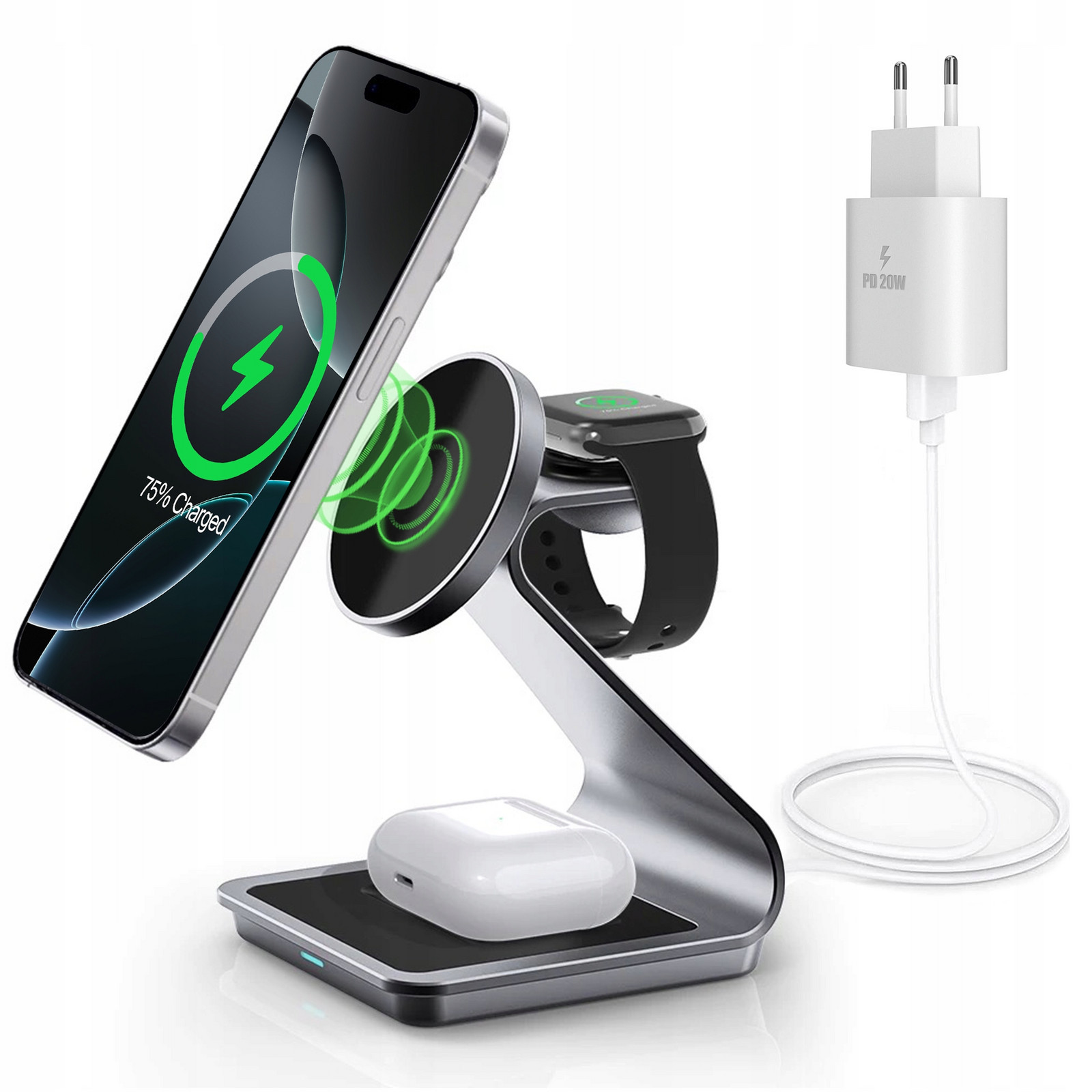 Magnetická indukční nabíječka pro Iphone 13 14 15 16/Airpods Pro/Apple Watch