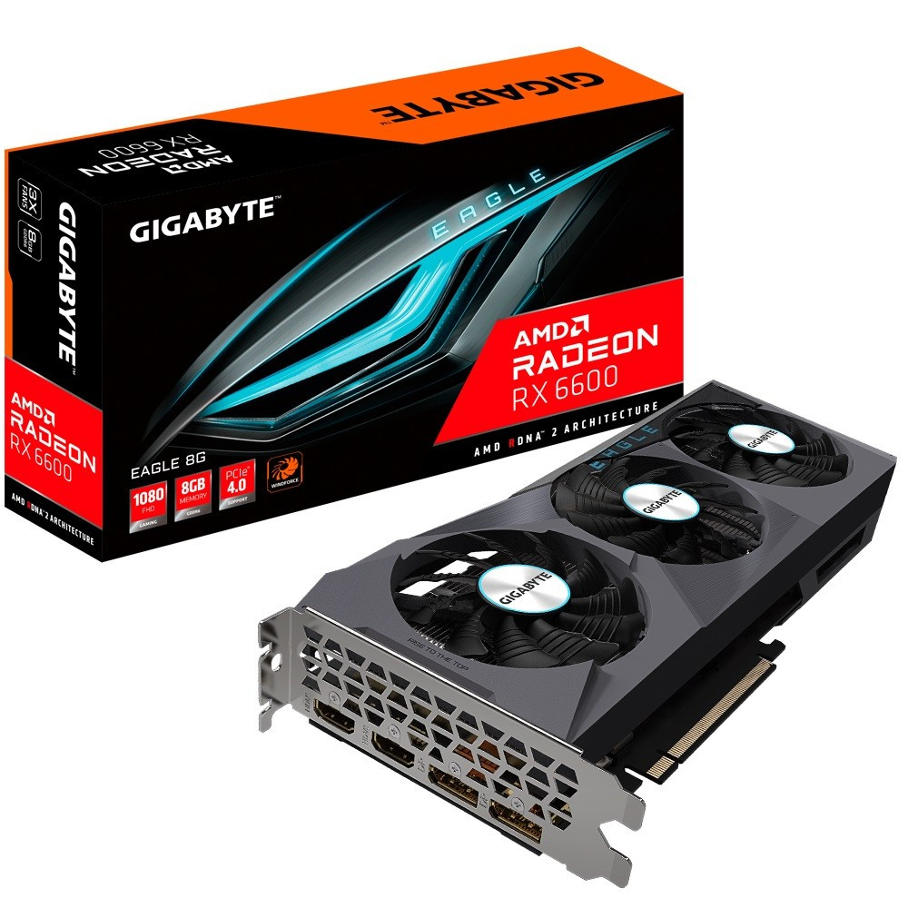 Radeon Rx 6600 Eagle 8GB GDDR6 128bit 2DP/2HDMI Gigabyte Gv