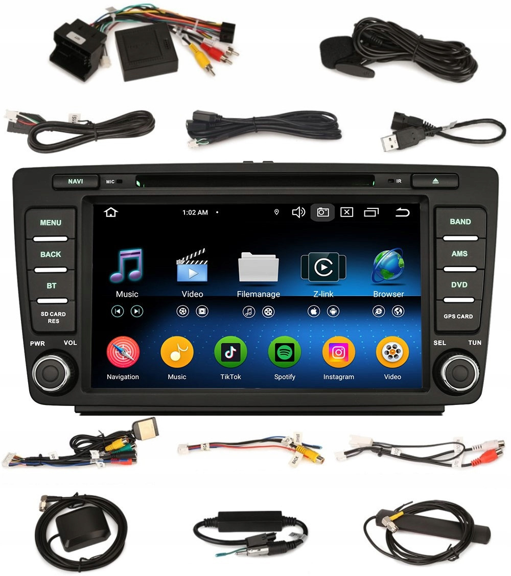 Rádio 2DIN Navigace Android Skoda Octavia 2 Yeti 4/64 Gb Dsp Carplay Lte