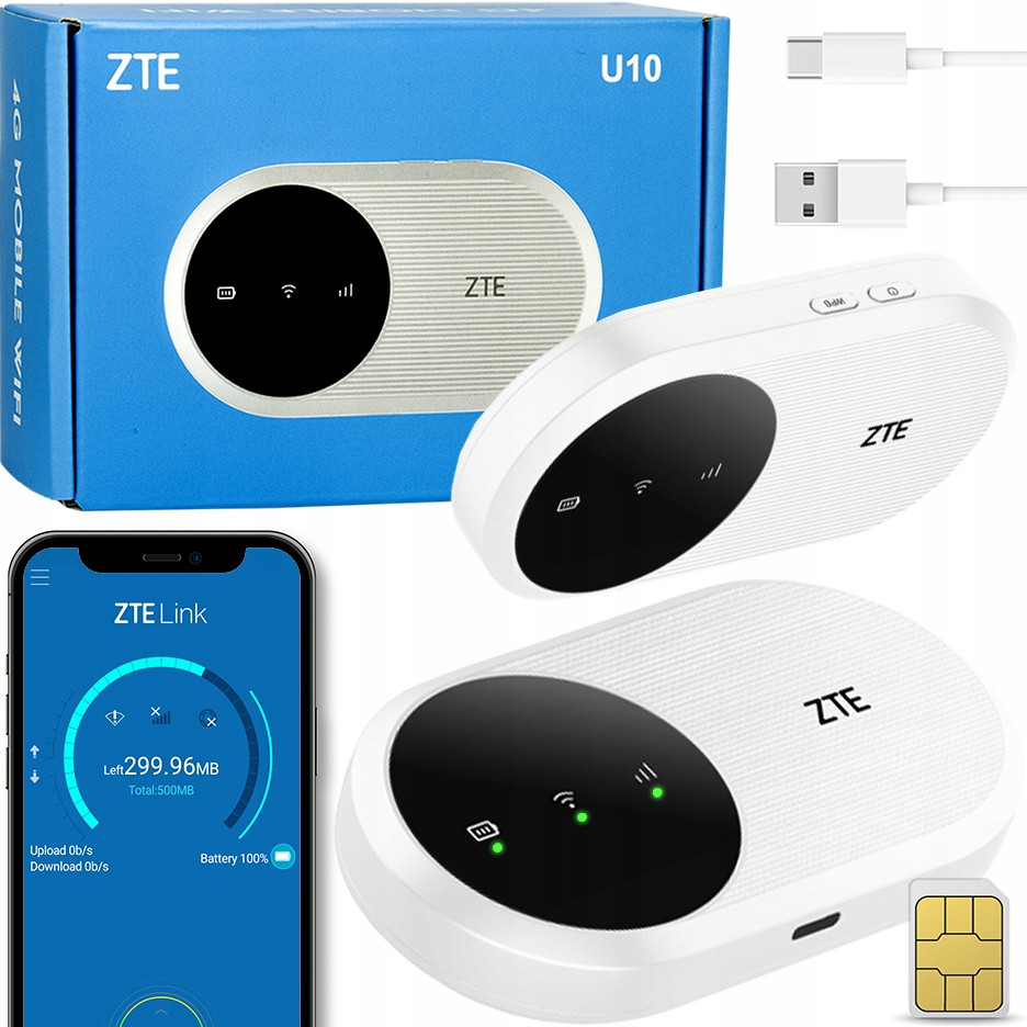 Přenosný Mobilní Zte U10 Modem Router Na Sim Kartu 4G Lte Wifi bez simlock