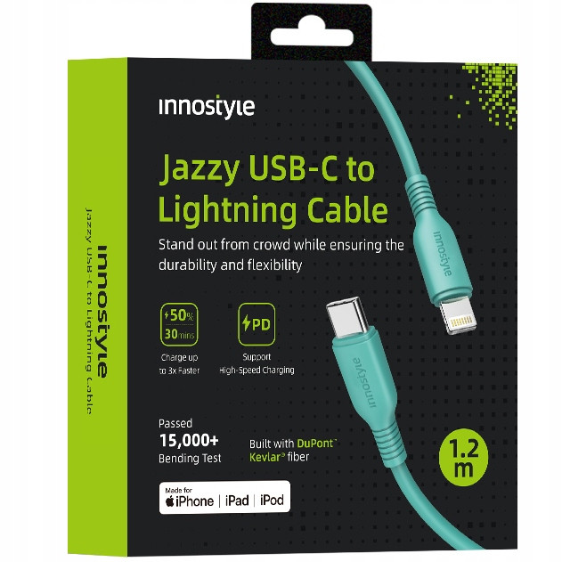 Innostyle Jazzy Usb-c Lightning Mfi Rychlonabíjecí Kabel Pro Iphone Kev